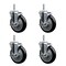 Service Caster 5 Inch Black Polyurethane Wheel Swivel 34 Inch Threaded Stem Caster Set with Brake SCC SCC-TS20S514-PPUB-BLK-TLB-34212-4 - alternate 1